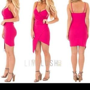 Hot pink mini dress